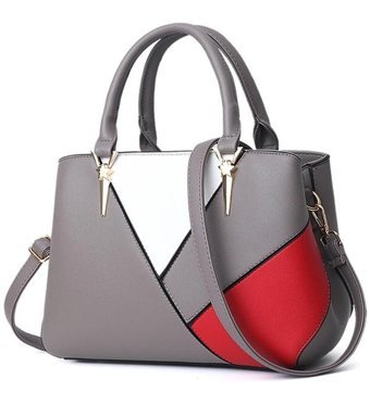 Sones A51 Pu Colorblock Kadın El Çantası Koyu Gri