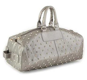 Gülşah Çaptı Bag Zımbalı Geniş Kadın El Çantası Gri