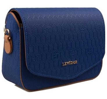 Levidor Lazer Baskılı Kadın El Çantası Saks