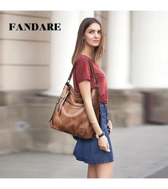 Aromee Hobo Vintage Su Geçirmez Pu Kadın El Çantası Haki