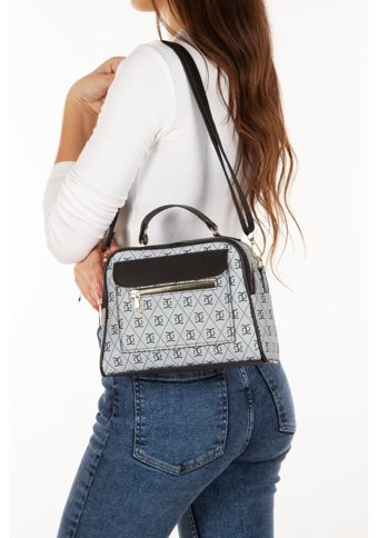 Adelina Bags Desenli Kadın Omuz Çantası Gri