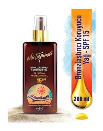 Eda Taşpınar Argan - Hindistan Cevizi Hızlı 15 Faktör Vücut İçin Bronzlaştırıcı Yağ 200 ml