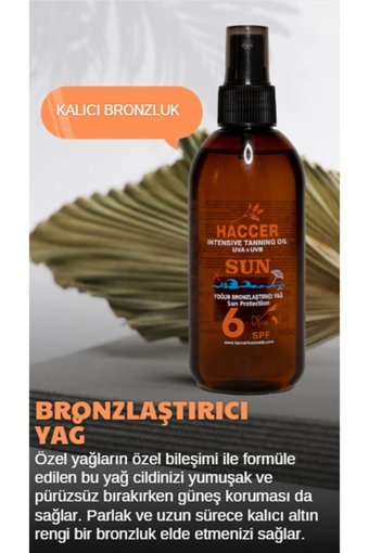Haccer Yoğun 6 Faktör Vücut İçin Bronzlaştırıcı Yağ 150 ml
