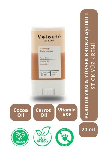 Veloute de Paris Kakao - Havuç - Vitamin A&E Simli Yoğun Yüz İçin Bronzlaştırıcı Stick 20 ml