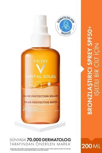 Vichy Capital Soleil Hyalüronik Asit 50 Faktör Vücut - Yüz İçin Bronzlaştırıcı Sprey 200 ml