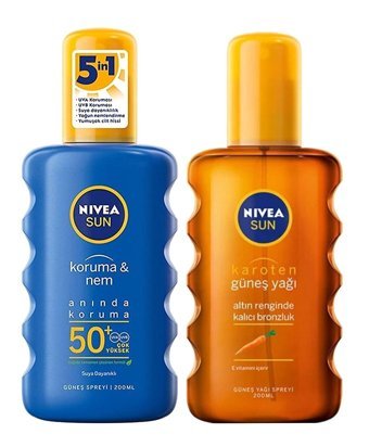 Nıvea Sun E Vitamini - Havuç Yoğun 6 Faktör Vücut İçin Bronzlaştırıcı Yağ 200 + 200 ml
