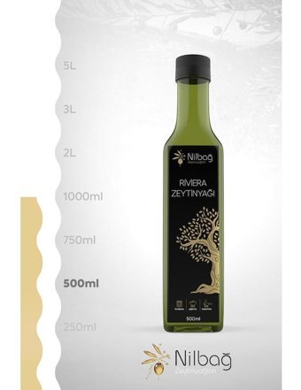 Nilbağ Ayvalık Soğuk Sıkım Filtresiz Cam Riviera Zeytinyağı 500 ml