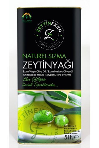 ZeytinEken Naturel Soğuk Sıkım Filtresiz Teneke Sızma Zeytinyağı 5 lt
