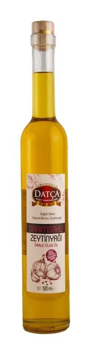 Datça Sarımsaklı Soğuk Sıkım Cam Sızma Zeytinyağı 500 ml