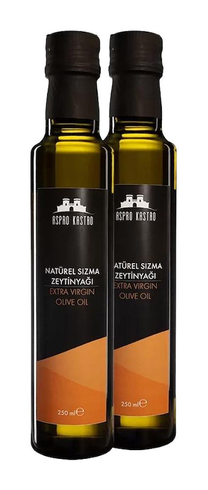 Aspro Kastro Olgun Hasat Soğuk Sıkım Polifenollü Cam Sızma Zeytinyağı 2x250 ml