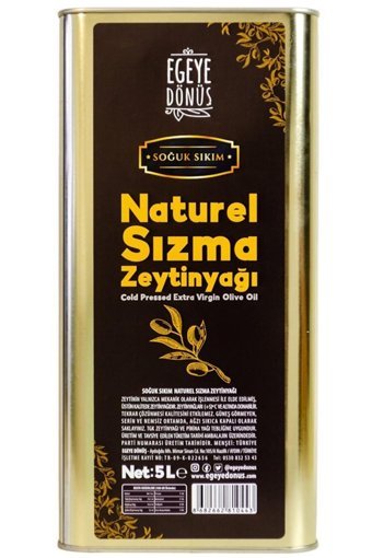 Egeye Dönüş Soğuk Sıkım Polifenollü Teneke Sızma Zeytinyağı 5 lt