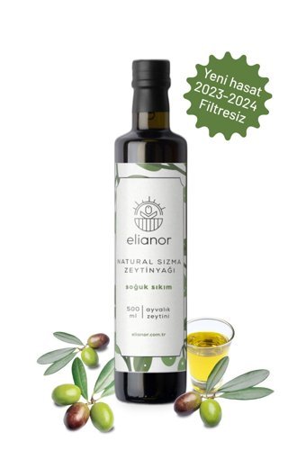 Elianor Naturel Soğuk Sıkım Filtresiz Polifenollü Cam Sızma Zeytinyağı 500 ml