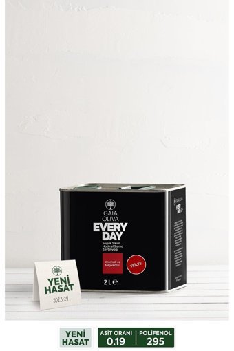 Gaia Oliva Naturel Polifenollü Teneke Sızma Zeytinyağı 2 lt