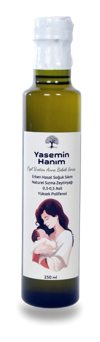 Yasemin Hanım Soğuk Sıkım Organik Polifenollü Cam Zeytinyağı 250 ml