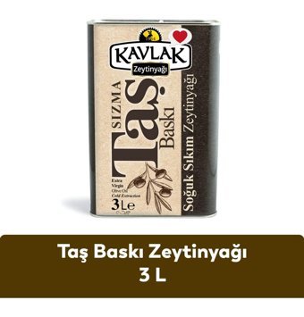 Kavlak Taş Baskı Teneke Zeytinyağı 3 lt