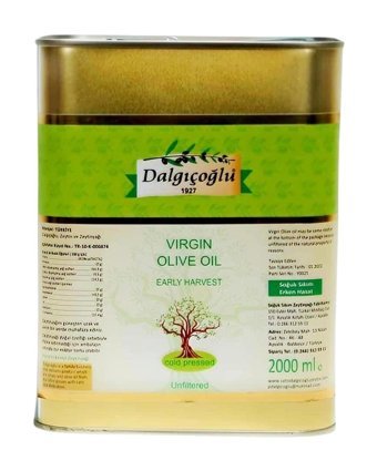 Dalgıçoğlu Naturel Soğuk Sıkım Filtresiz Polifenollü Teneke Sızma Zeytinyağı 2 lt