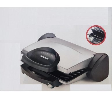 Schrader Er-1524 2 Dilim Döküm Çıkartılabilir Plaka Gri Izgara Tost Makinesi