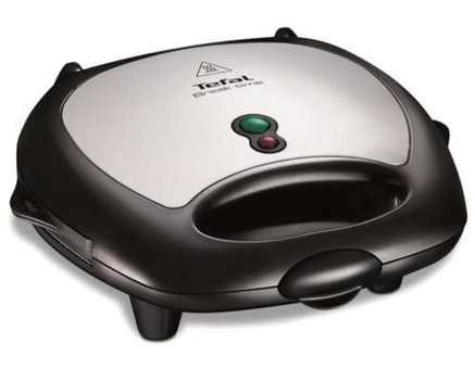 Tefal Break Time 2 Dilim Paslanmaz Çelik Çıkartılabilir Plaka Siyah Mini Tost ve Waffle Makinesi