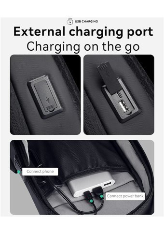 Mark Ryden Mr3998 Usb Şarj Portlu Hardshell Gri Erkek Sırt Çantası