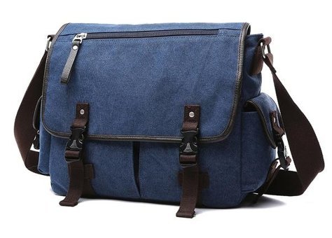 Zuolunduo Moda Kanvas Çapraz Koyu Mavi Erkek Sırt Çantası