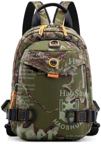 Crossbody Çok Fonksiyonlu Su Geçirmez Kamuflaj Erkek Haki Sırt Çantası