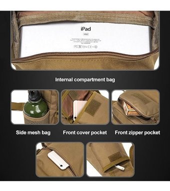 Yyoaka Taktik Kemeri Crossbody Mini Yeşil Erkek Sırt Çantası
