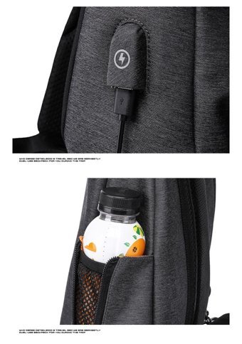 Tangcool Çok Fonksiyonlu Crossbody Siyah Erkek Sırt Çantası