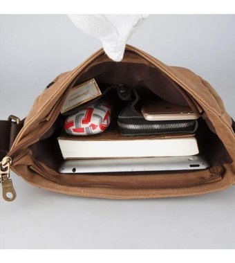 Generic Kanvas Retro Büyük Kapasiteli Crossbody Siyah Erkek Sırt Çantası