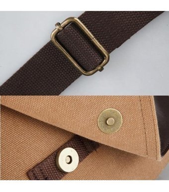 Generic Kanvas Retro Büyük Kapasiteli Crossbody Siyah Erkek Sırt Çantası