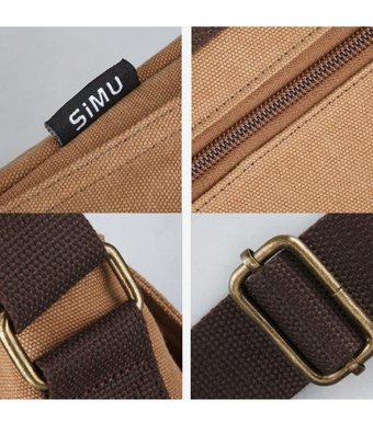 Generic Kanvas Retro Büyük Kapasiteli Crossbody Siyah Erkek Sırt Çantası