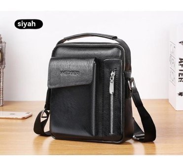 Eternal Luck Crossbody Doku Siyah Erkek Sırt Çantası