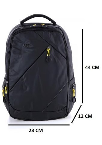 Ççs Polyester Su Geçirmez Laptop Bölmeli 51420 Siyah Erkek Sırt Çantası