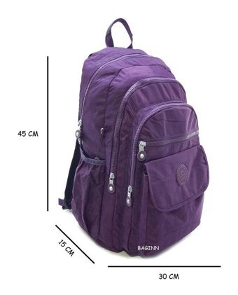 Baginn Klinkır Büyük Boy Yağmura Dayanıklı Hafif Kumaş Bej Kadın Sırt Çantası