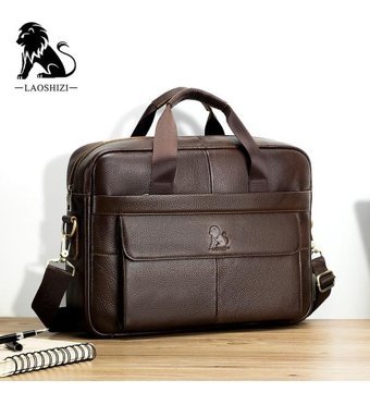Laoshızı Hakiki Deri Moda Crossbody Kahverengi Erkek Sırt Çantası