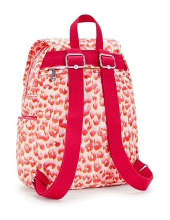 Kipling City Zip S Küçük Boy Pembe Latın Cheetah Kadın Sırt Çantası