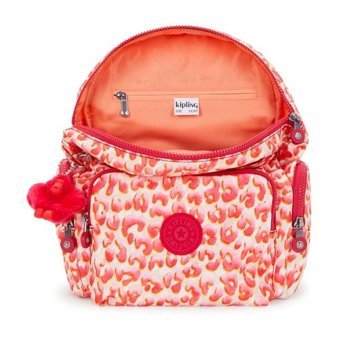 Kipling City Zip S Küçük Boy Pembe Latın Cheetah Kadın Sırt Çantası