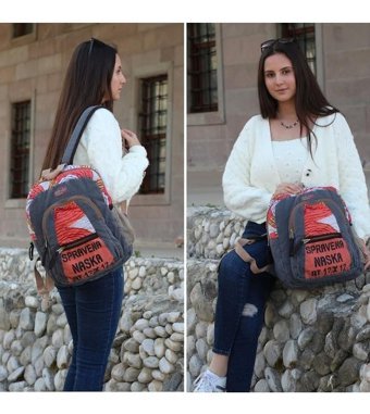 Oldcottoncargo Old Cotton Cargo Elton 13'' İnç Sırt Bej Bej Kadın Sırt Çantası