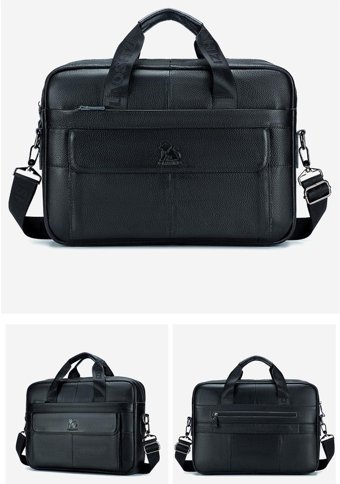Laoshızı Hakiki Deri Moda Crossbody Siyah Erkek Sırt Çantası