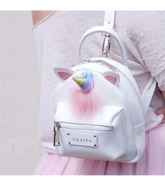 Morpelikan Unicorn Karikatür Pu Sevimli Traval Mini Kadın Sırt Çantası