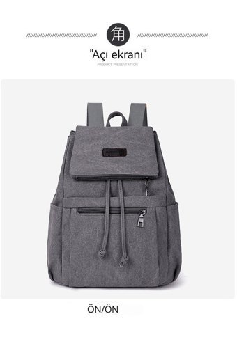 Sones Retro Yedekleme Gri Kadın Sırt Çantası