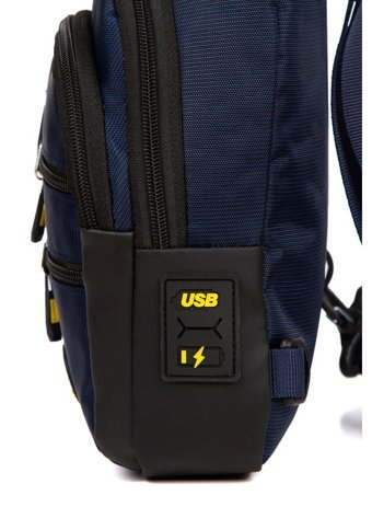Newish Polo Body Bag Usb Çıkışlı Çapraz Lacivert Erkek Sırt Çantası