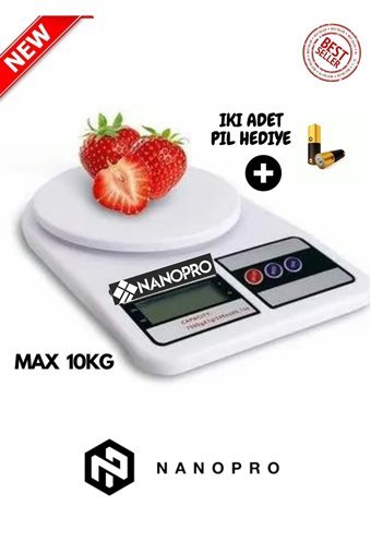 Nanopro 150065 Dijital Hassas Hazneli 10 kg Mutfak Tartısı