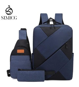 Sımıcg Üçlü Takım Mavi Erkek Sırt Çantası