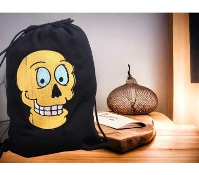 Shules Collection Kafatası Nakış İşleme Büzgülü Torba Kadın Sırt Çantası