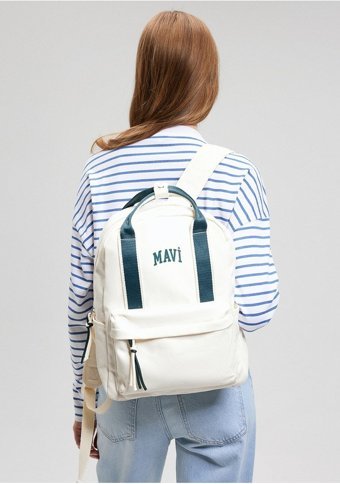 Mavi Logo Baskılı Beyaz 1912481 34523 Kadın Sırt Çantası