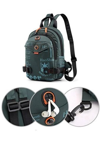 Crossbody Çok Fonksiyonlu Su Geçirmez Siyah Erkek Sırt Çantası