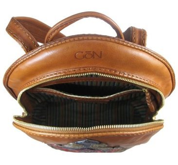 Gön Handmade Deri Lav Camel Kadın Sırt Çantası