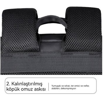 Yykaka Büyük Kapasiteli Seyahat Siyah Erkek Sırt Çantası