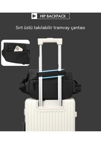 Happyplanet Crossbody Su Geçirmez Motosiklet Gri Erkek Sırt Çantası