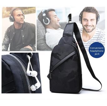 Generic Doğa Spor Paketi Kanvas Usb Şarj El Erkek Sırt Çantası Çok Renkli